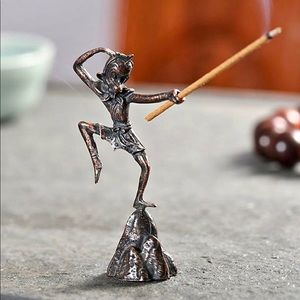 Cabilock Monkey King Incense Burner Copper Alloy Retro Chinese Wukong Incense